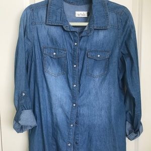 Women's Denim Long-Sleeve Top